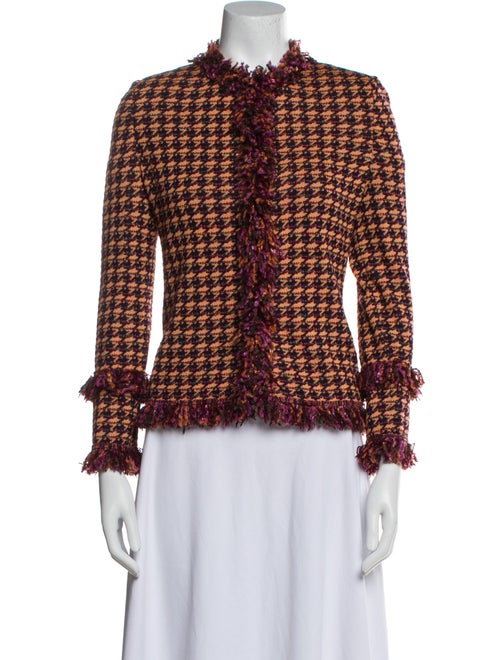 St. John Tweed Houndstooth Print Evening Jacket