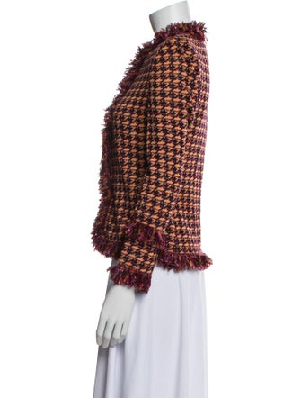 St. John Tweed Houndstooth Print Evening Jacket