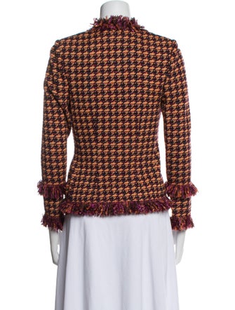 St. John Tweed Houndstooth Print Evening Jacket