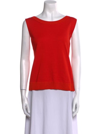 St. John Scoop Neck Sleeveless Top