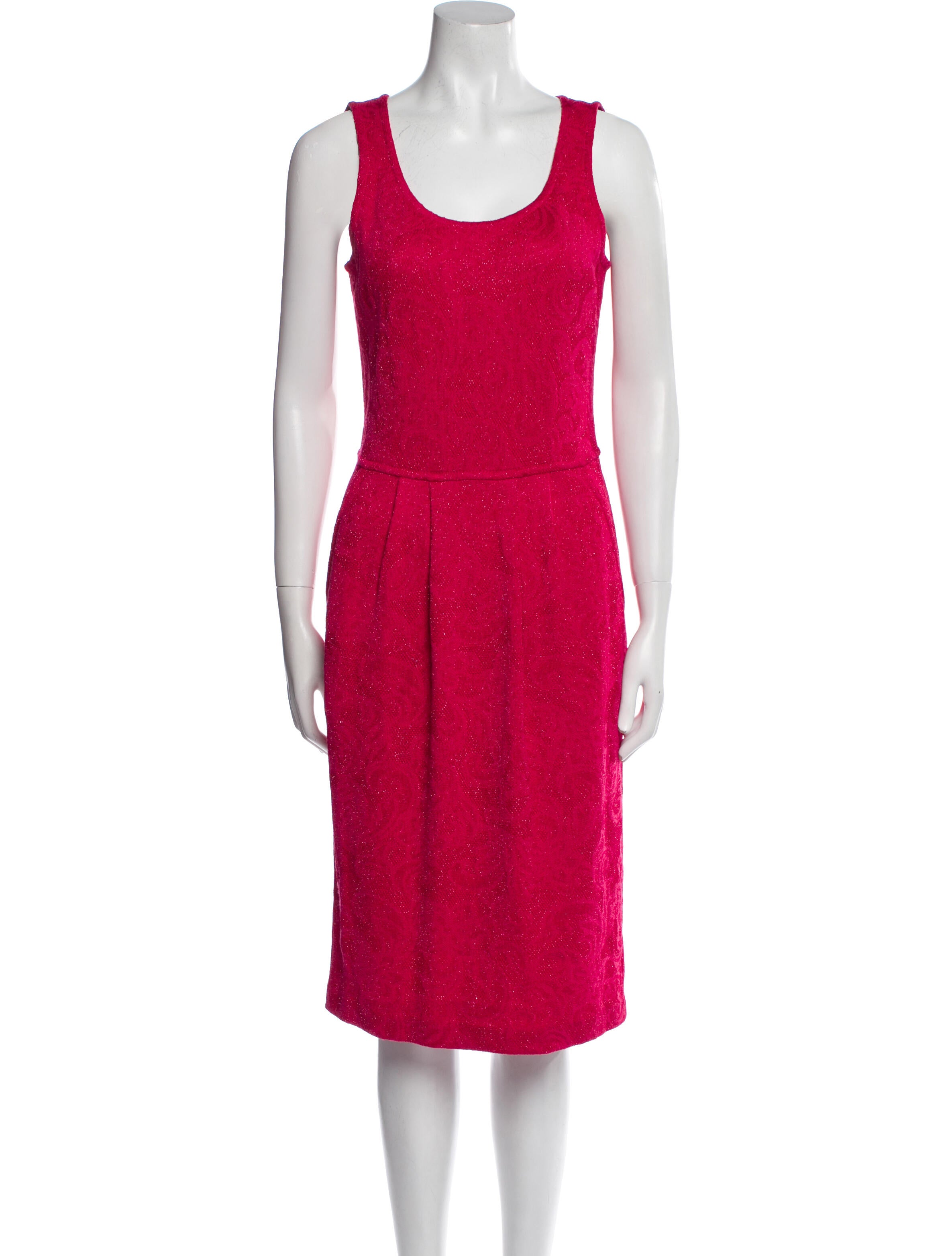 St. John Scoop Neck Knee-Length Dress