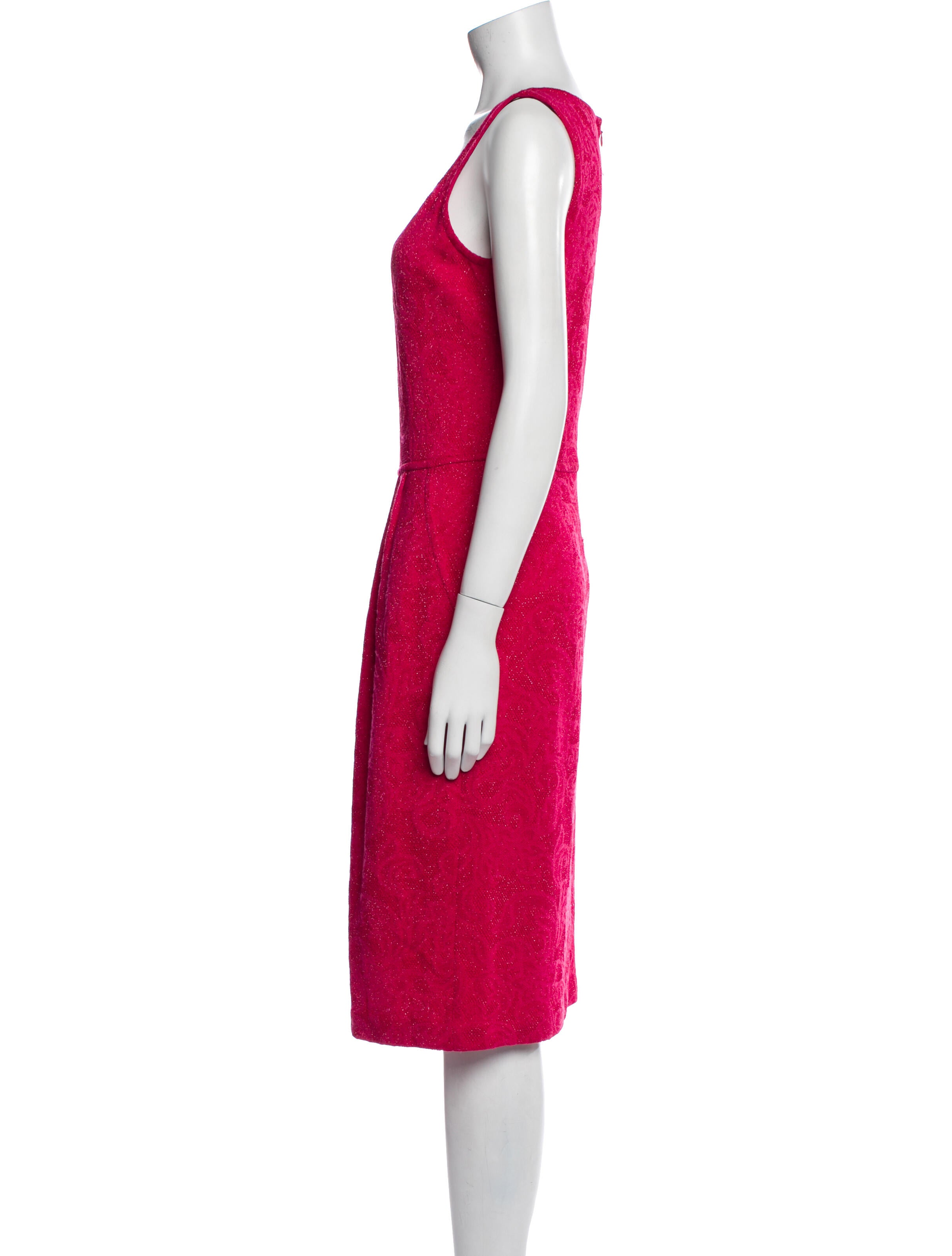St. John Scoop Neck Knee-Length Dress