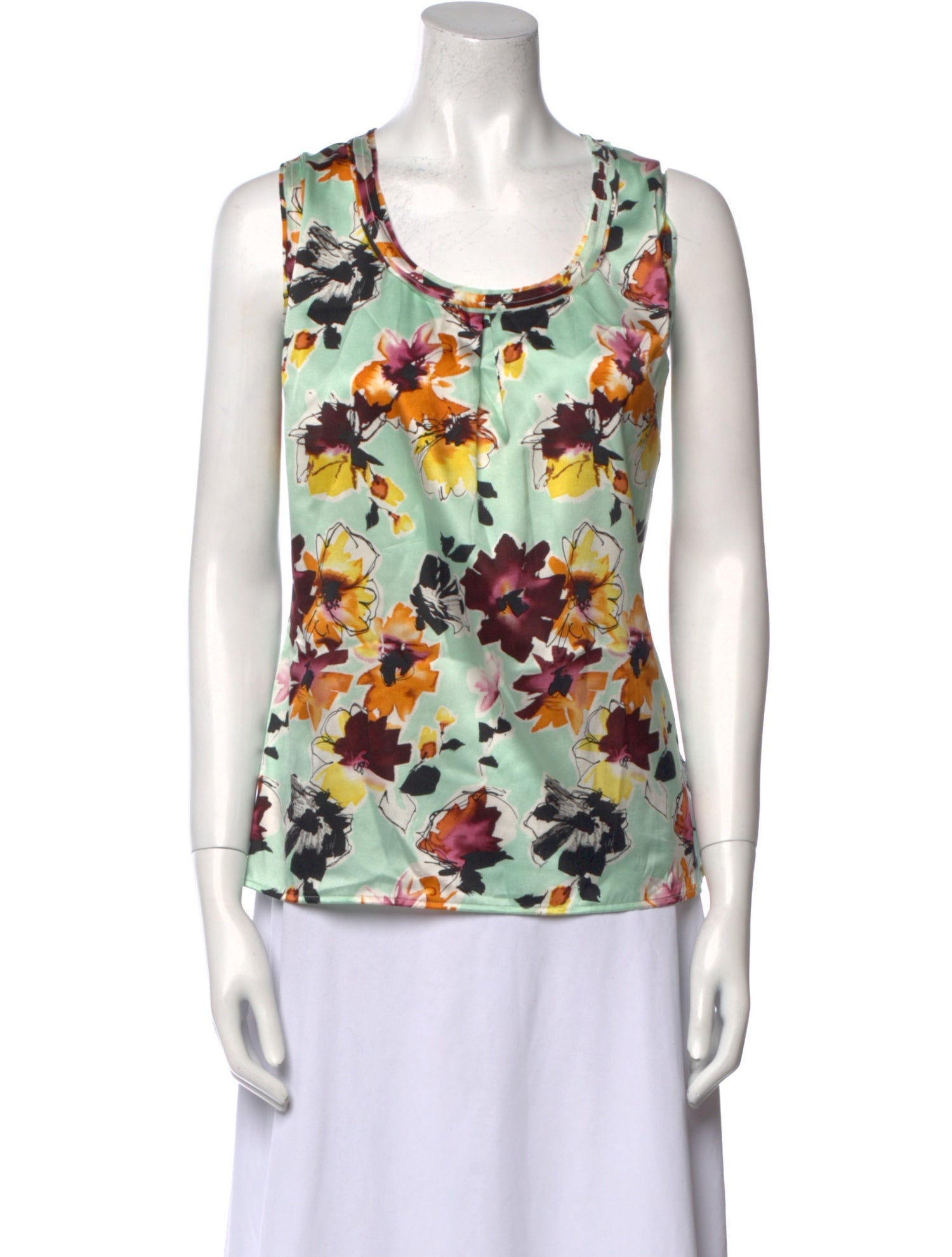 St. John Silk Floral Print Top