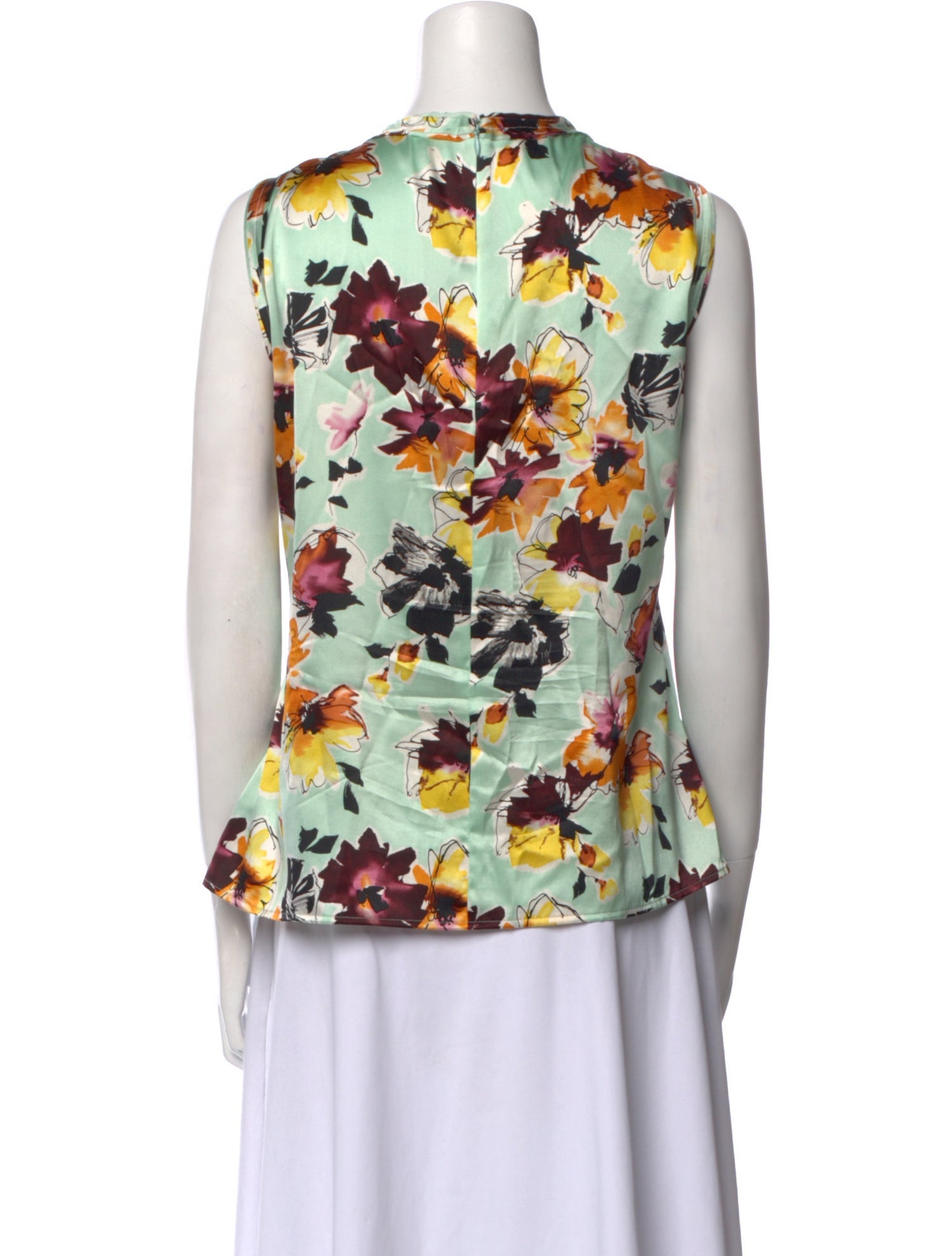 St. John Silk Floral Print Top