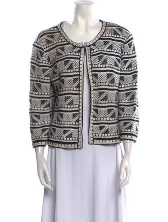 St. John Printed Scoop Neck Sweater