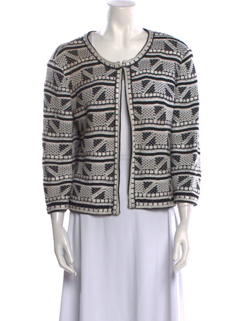 St. John Printed Scoop Neck Sweater