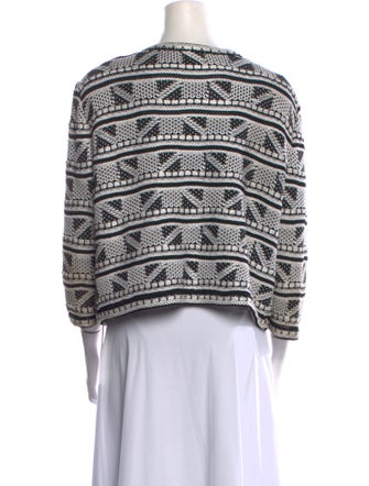 St. John Printed Scoop Neck Sweater