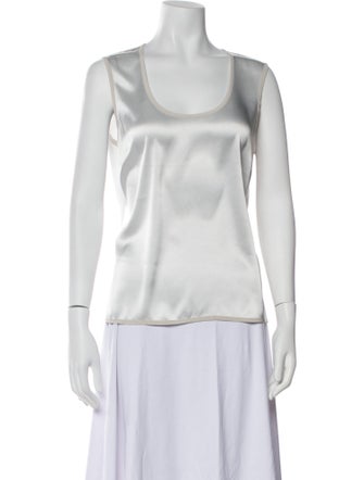 St. John Silk Scoop Neck Top