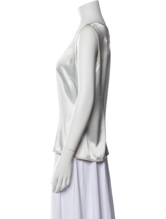 St. John Silk Scoop Neck Top