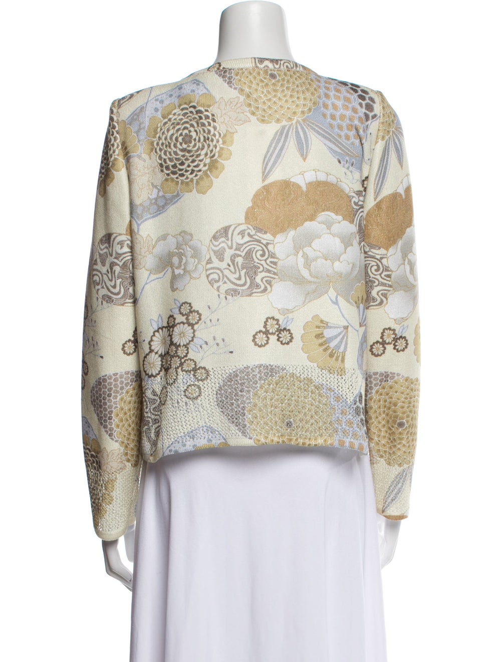 St. John Jacket Yellow Printed Collarless - image 3