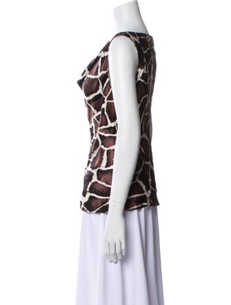 St. John Silk Printed Top