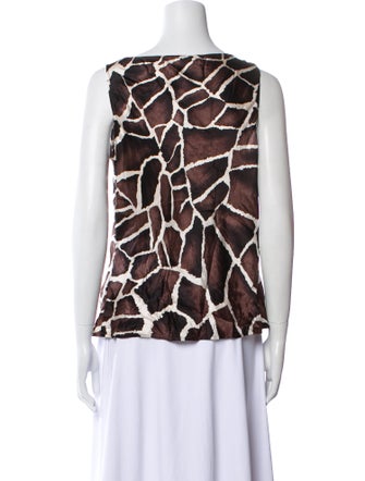 St. John Silk Printed Top