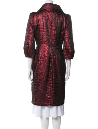 St. John Silk Printed Trench Coat