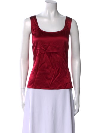 St. John Silk Scoop Neck Top