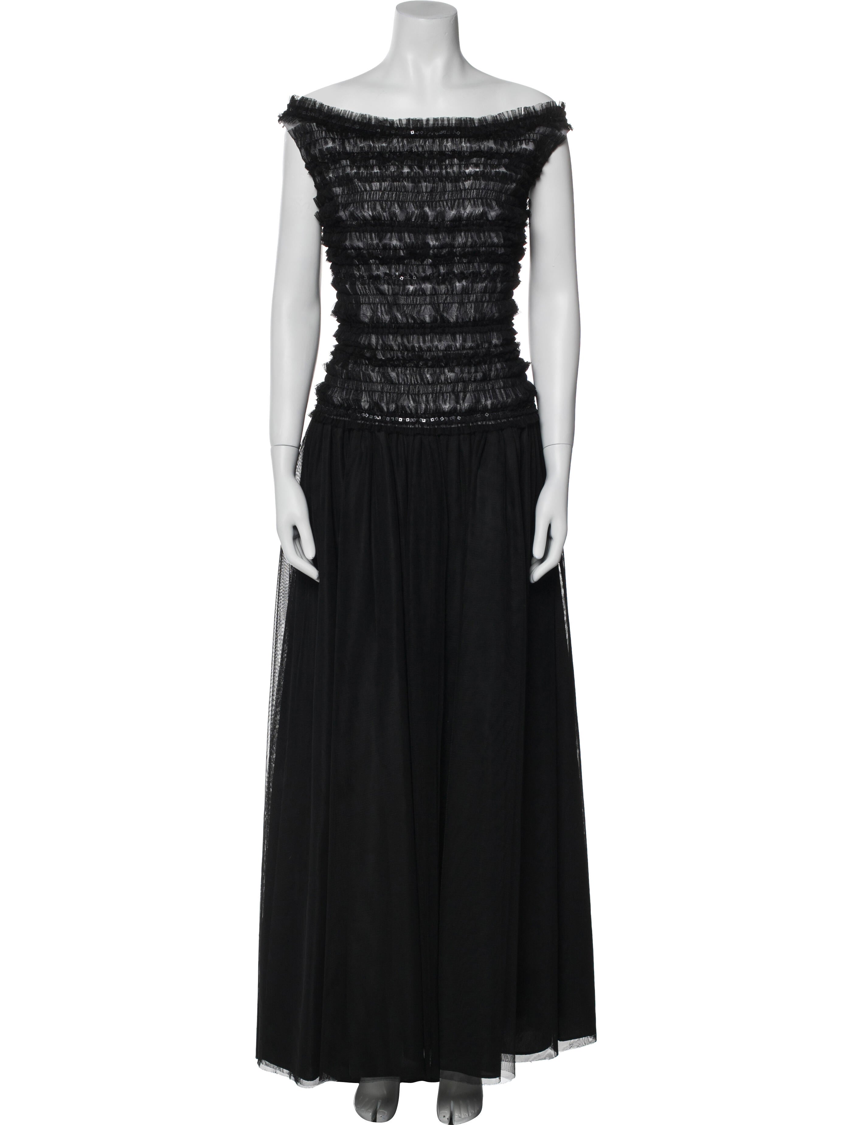 St. John Bateau Neckline Long Dress