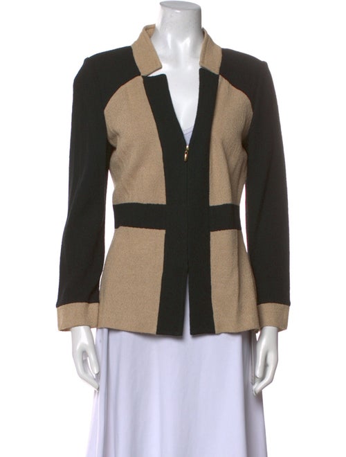 St. John Wool Colorblock Pattern Sweater