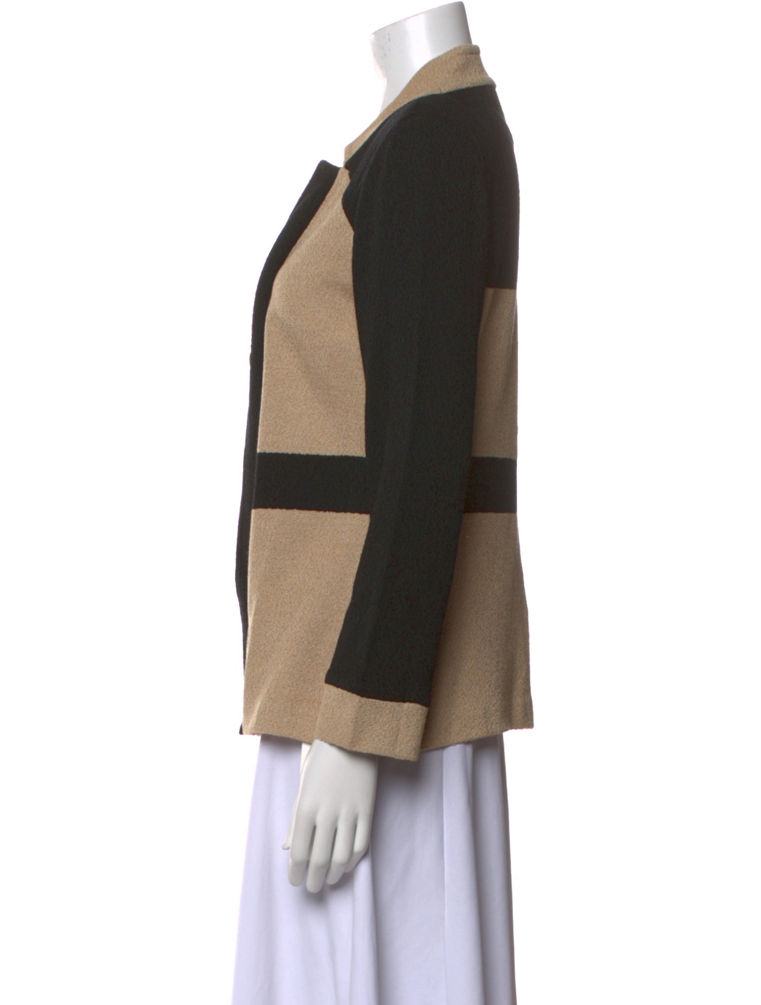 St. John Wool Colorblock Pattern Sweater