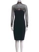 St. John Mock Neck Knee-Length Dress