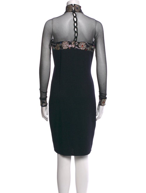 St. John Mock Neck Knee-Length Dress