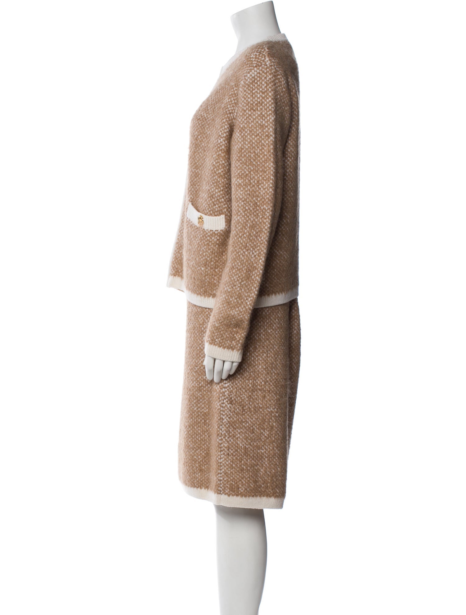 St. John Wool Printed Skirt Set