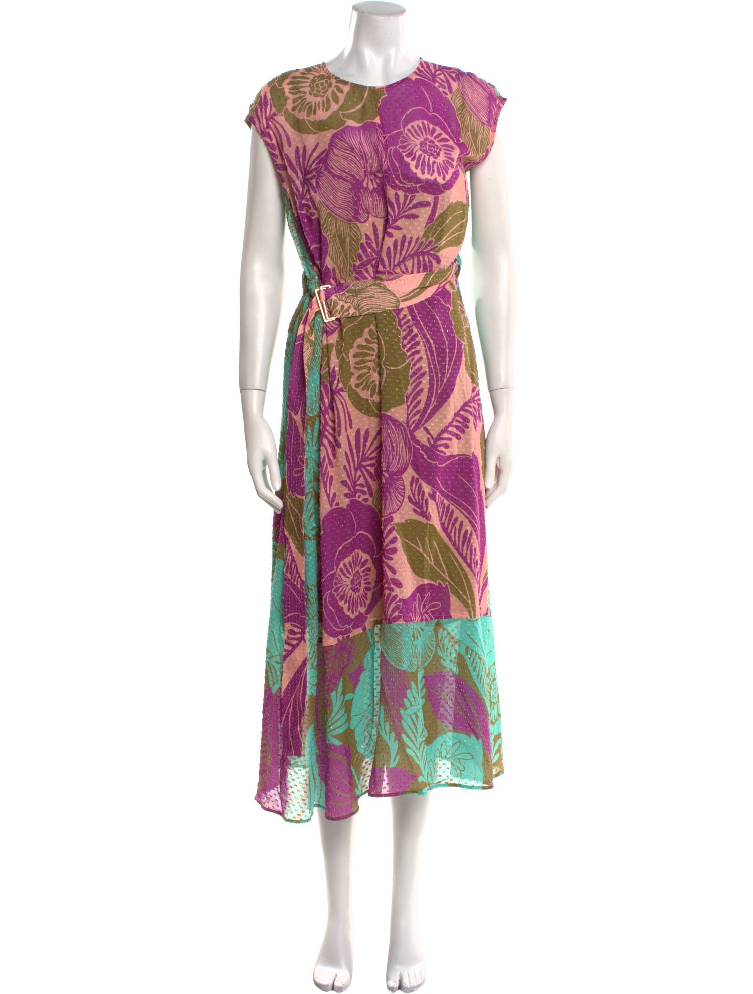 St. John Floral Print Knee-Length Dress w/ Tags