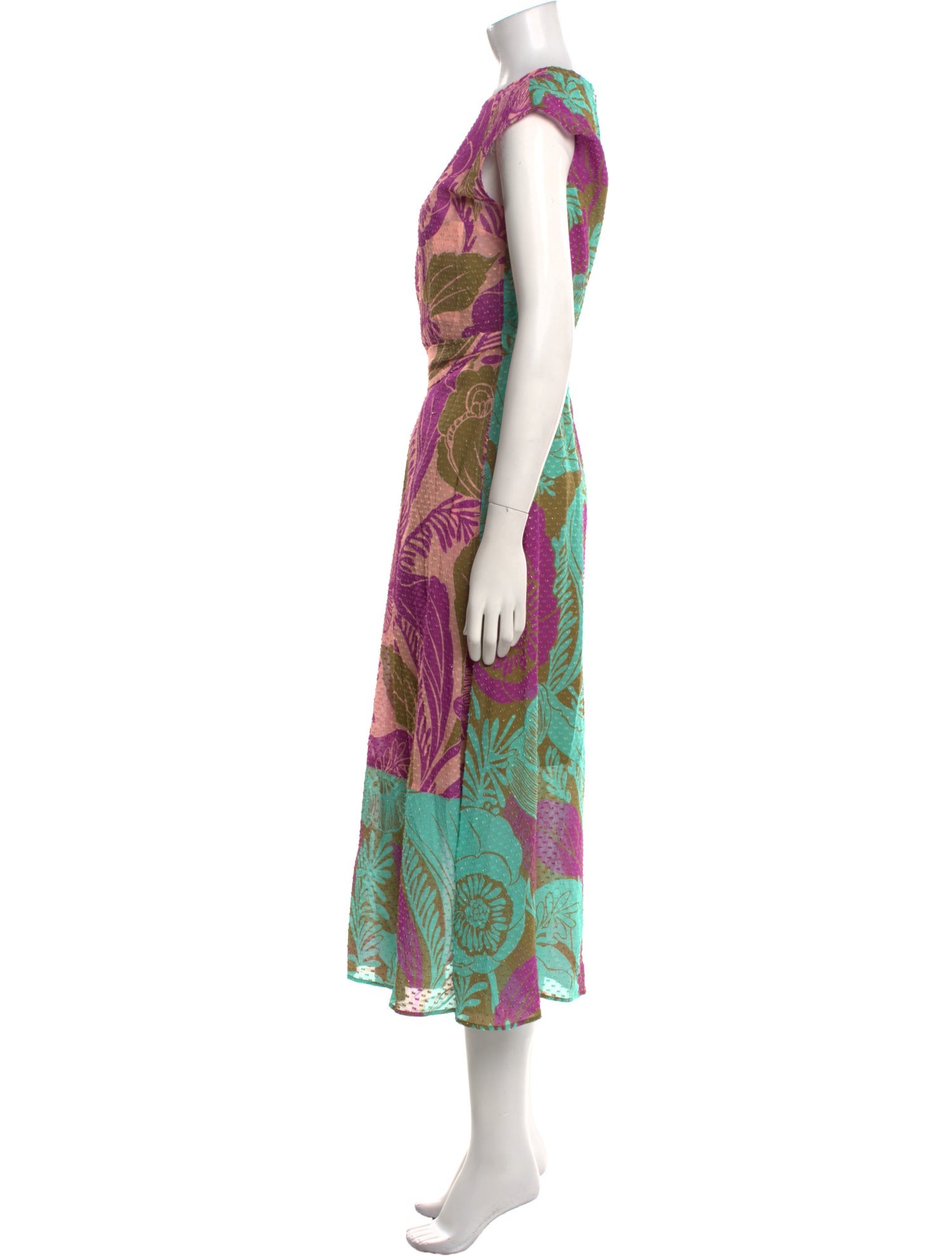 St. John Floral Print Knee-Length Dress w/ Tags