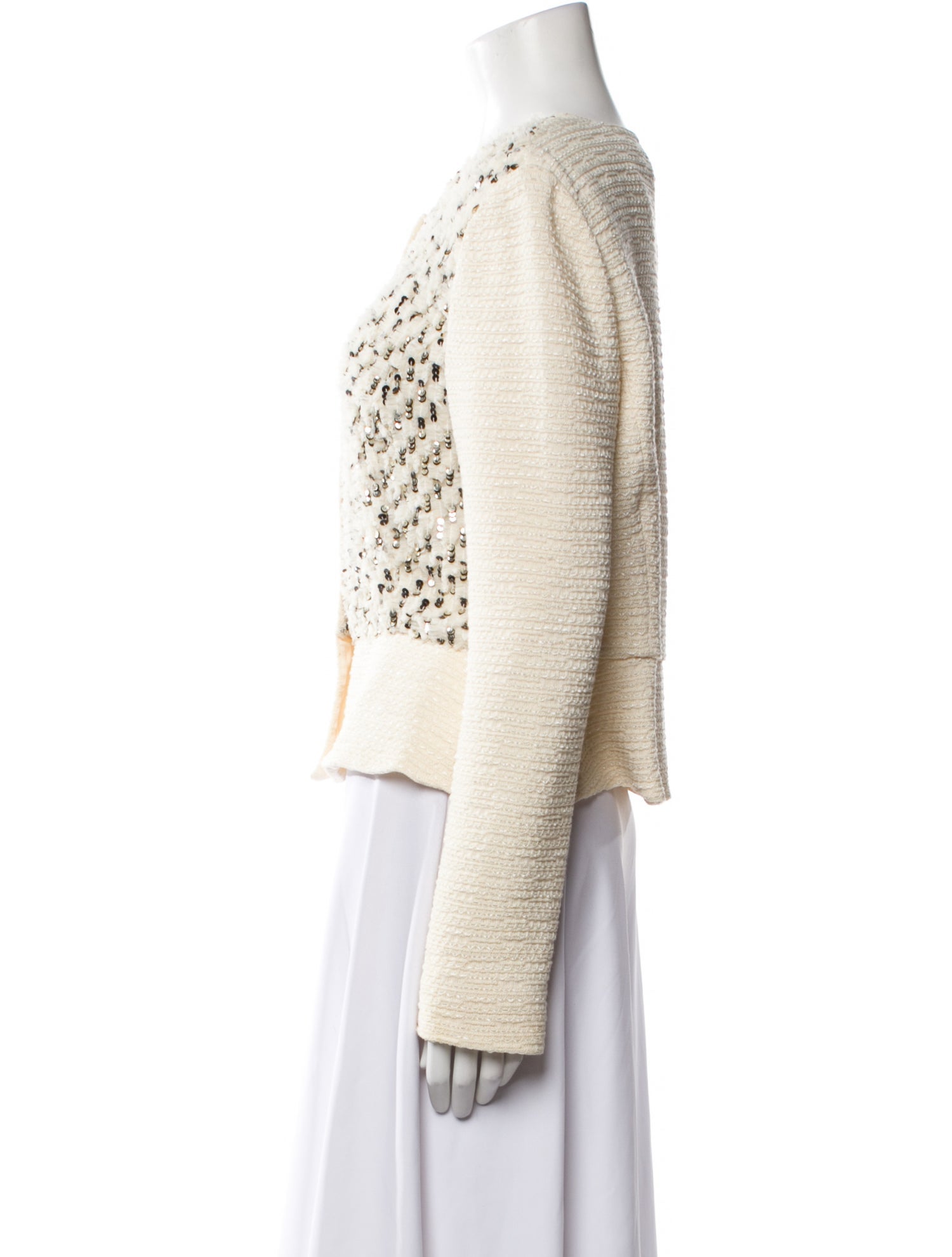 St. John Striped Scoop Neck Sweater