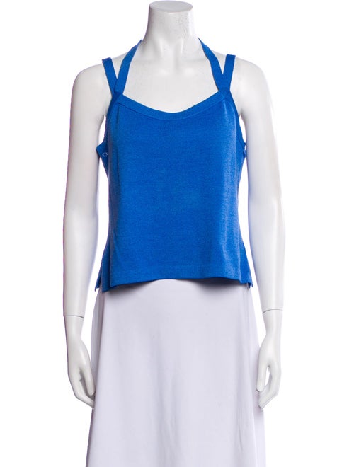 St. John Wool Square Neckline Crop Top