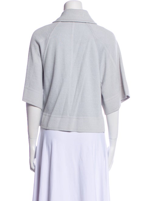 St. John Wool Three-Quarter Sleeve Crop Top