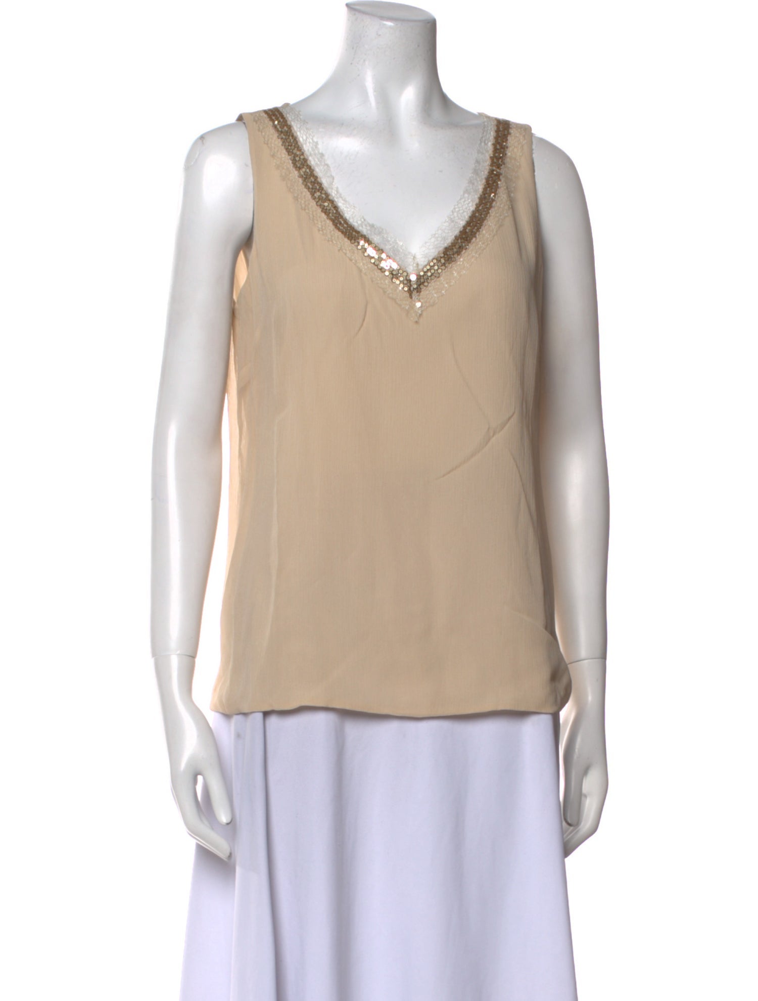 St. John Silk V-Neck Top
