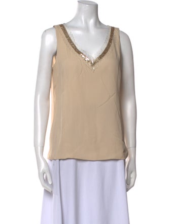 St. John Silk V-Neck Top