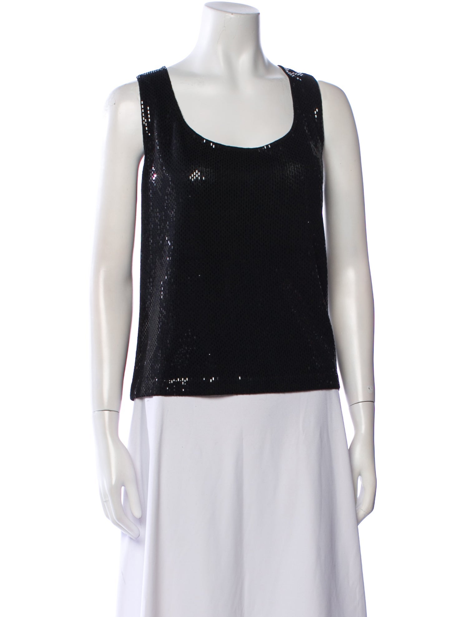 St. John Scoop Neck Sleeveless Top
