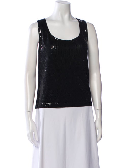 St. John Scoop Neck Sleeveless Top