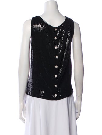 St. John Scoop Neck Sleeveless Top