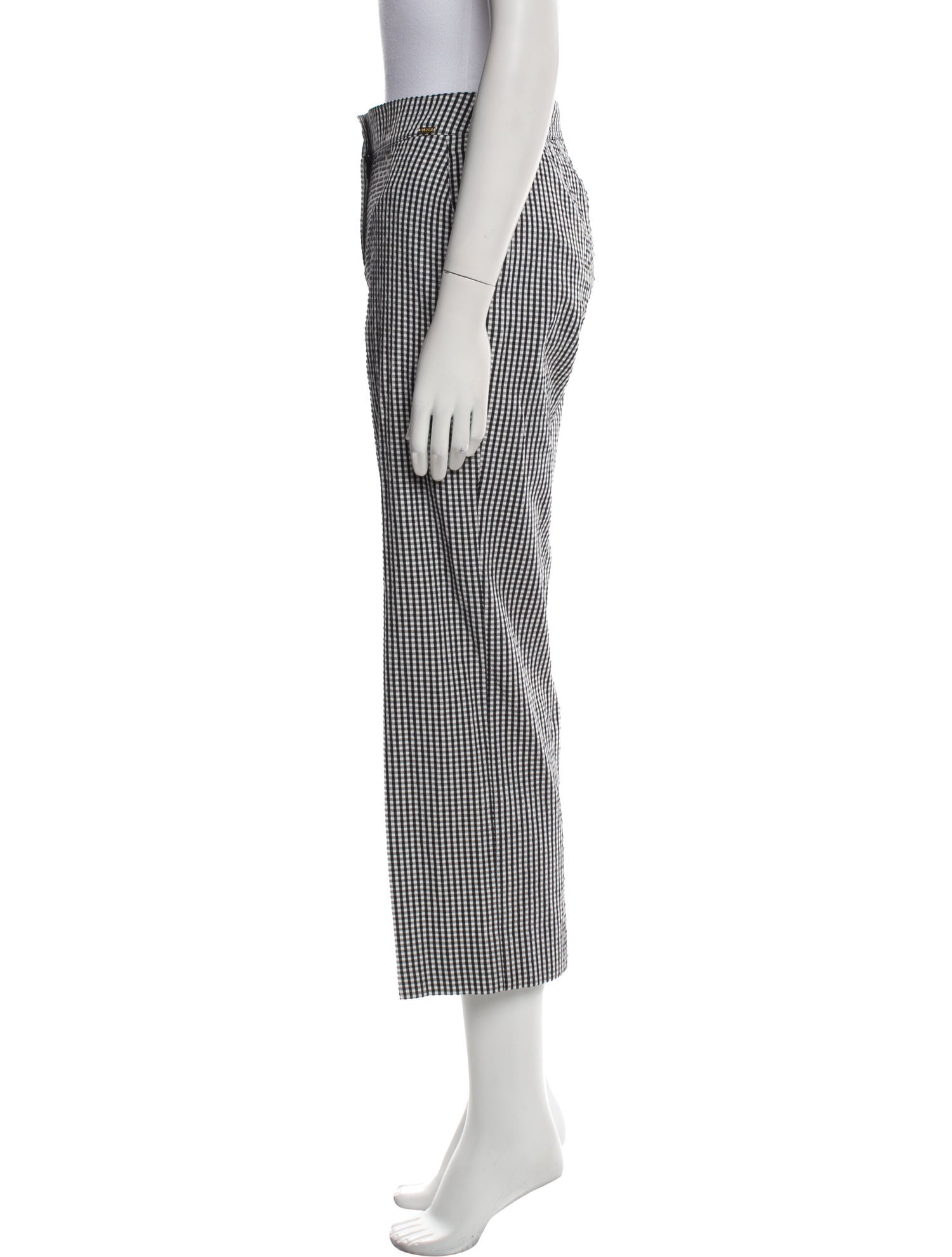 St. John Plaid Print Wide Leg Pants