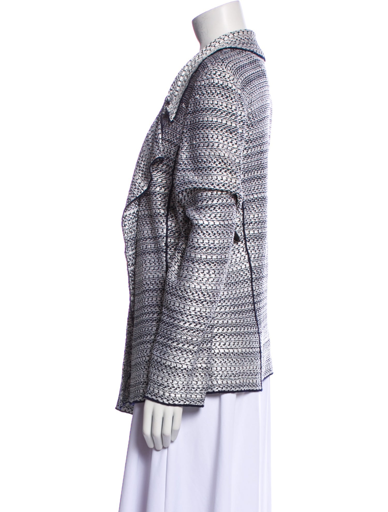 St. John Printed V-Neck Sweater