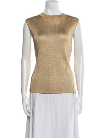 St. John Bateau Neckline Sleeveless Top