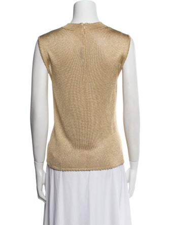 St. John Bateau Neckline Sleeveless Top