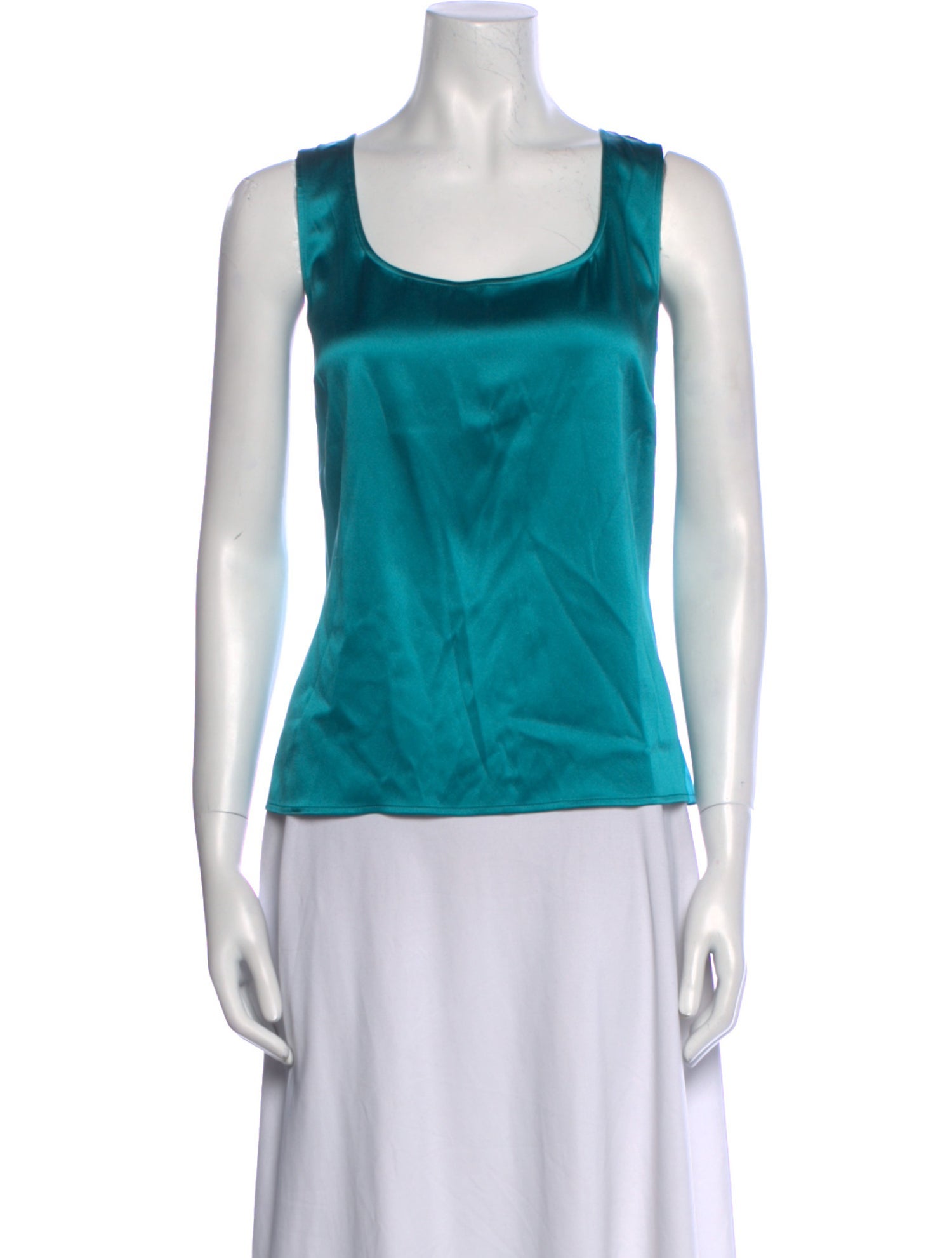 St. John Silk Square Neckline Top