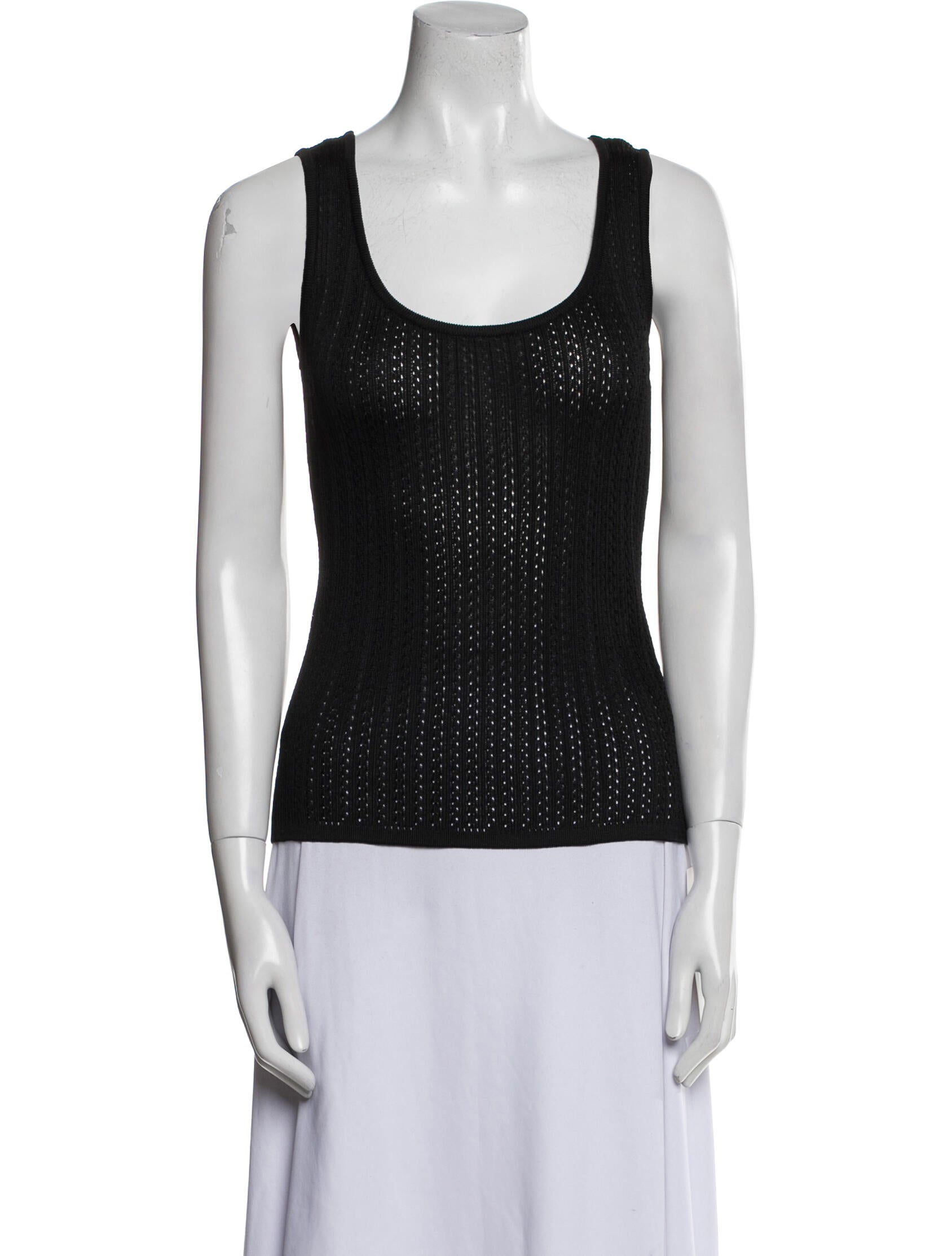 St. John Scoop Neck Sleeveless Top