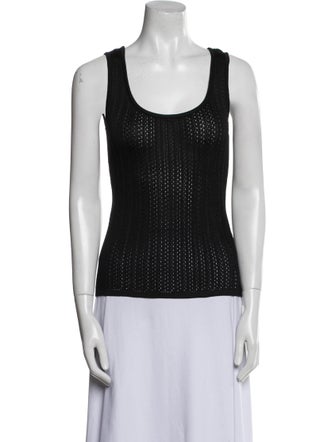 St. John Scoop Neck Sleeveless Top