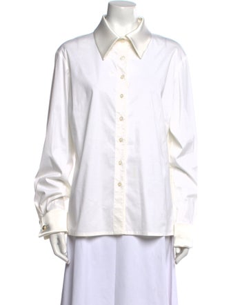 St. John Long Sleeve Button-Up Top