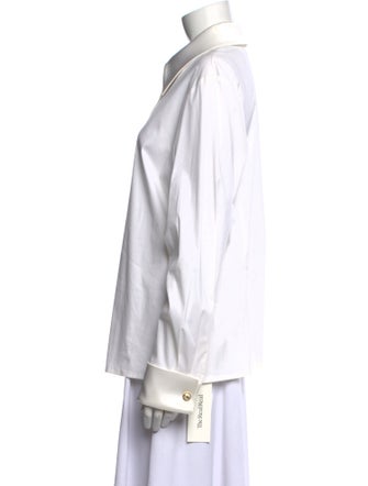 St. John Long Sleeve Button-Up Top