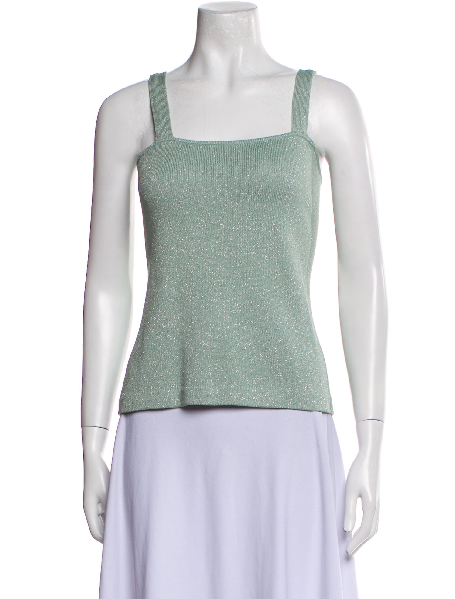 St. John Square Neckline Sleeveless Top