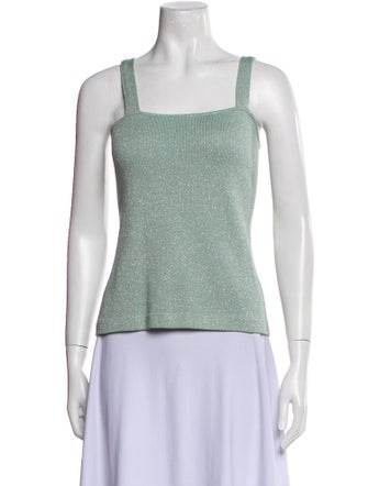 St. John Square Neckline Sleeveless Top