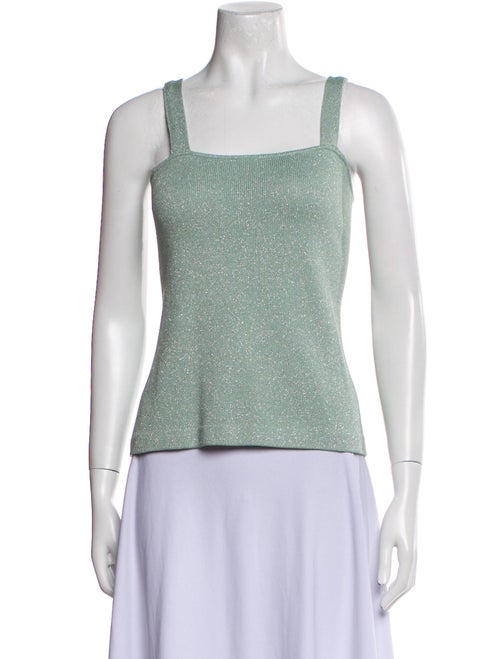 St. John Square Neckline Sleeveless Top