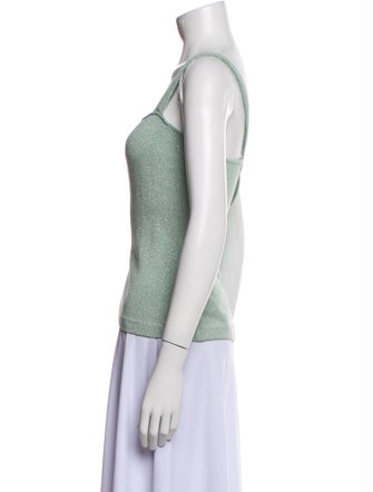 St. John Square Neckline Sleeveless Top
