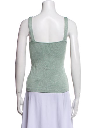 St. John Square Neckline Sleeveless Top