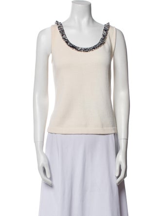 St. John Wool Scoop Neck Top