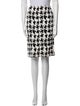 St. John Houndstooth Print Knee-Length Skirt